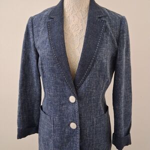 Lafayette 148 New York Denim Blue Blazer